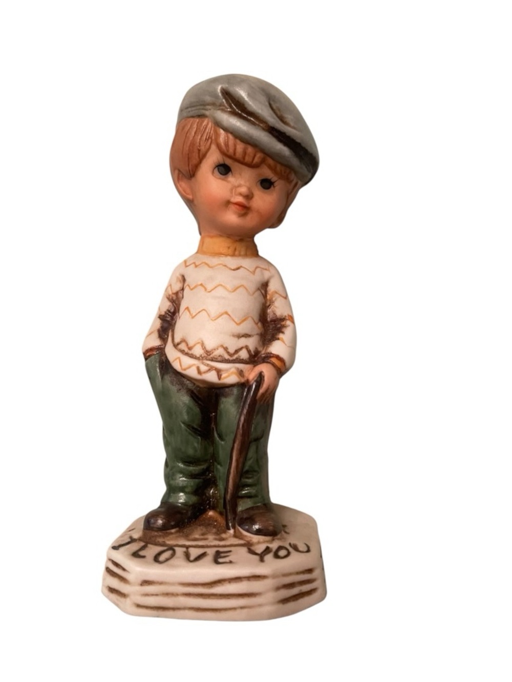 Vintage 1971 Fran Mar Moppets “I Love You” Boy Figurine - 5”